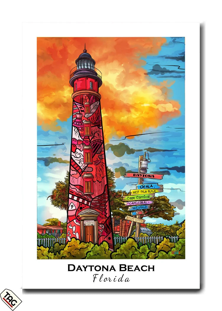 Vibrant Daytona Beach Lighthouse – A Bold Florida Icon