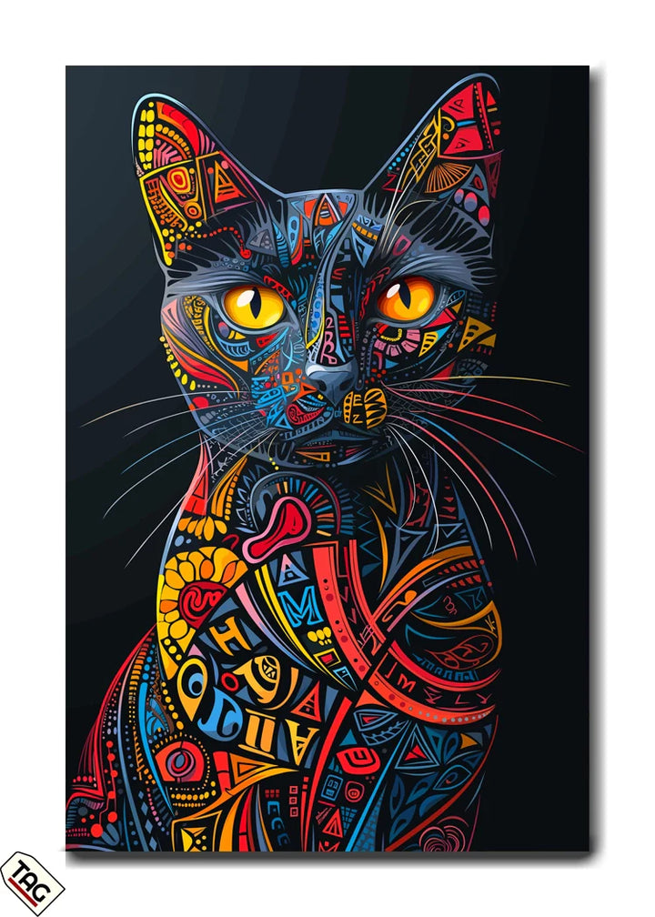 Mystic Whiskers – Abstract Cat Art