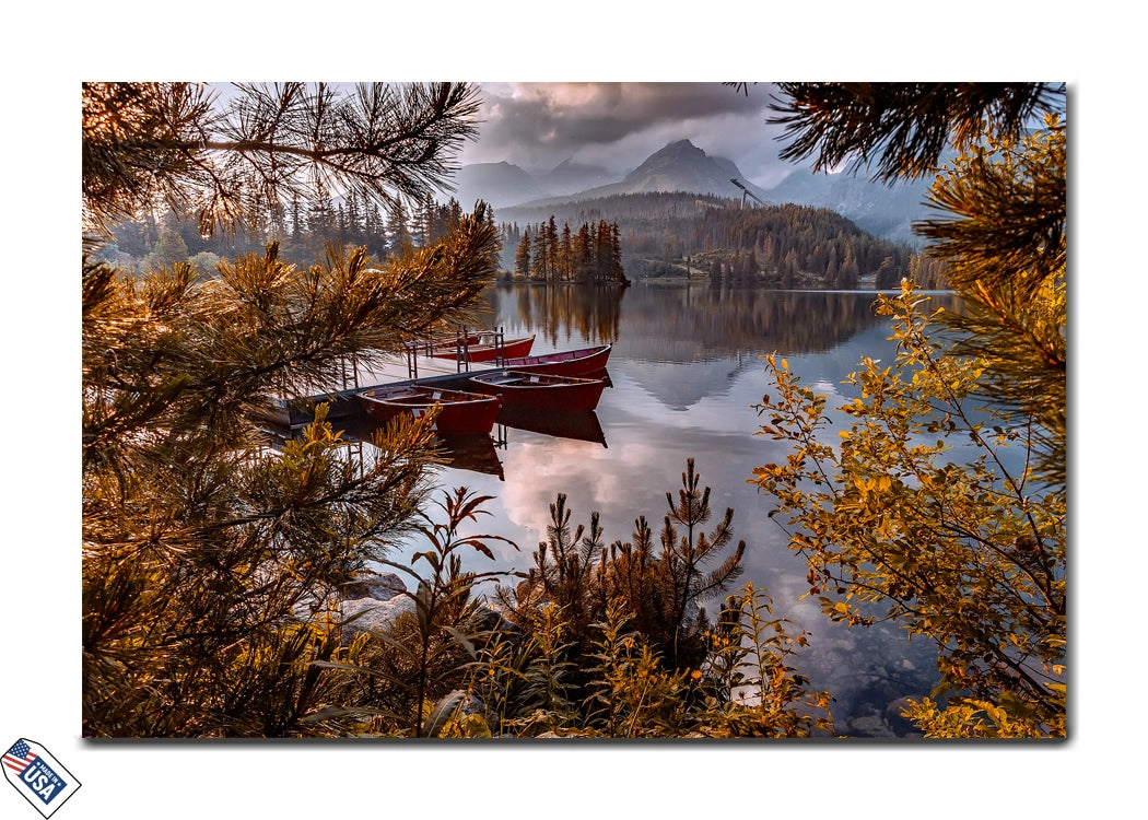 Serene Lake Reflections - Premium Wall Art
