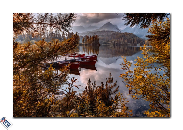 Serene Lake Reflections - Premium Wall Art