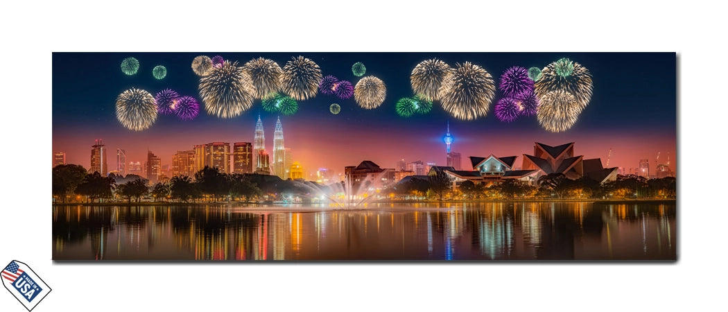 Celebration Lights - Fireworks Over the Cityscape