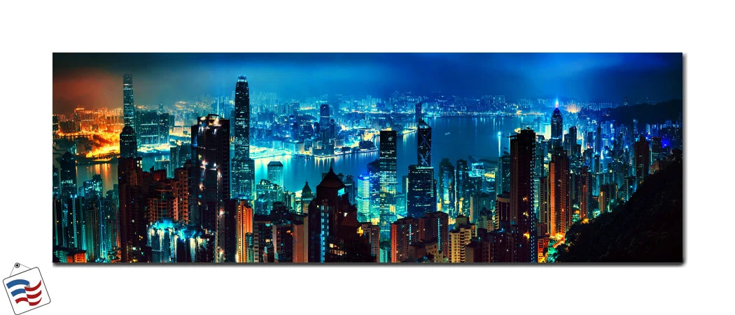 Urban Radiance - A Vibrant Cityscape at Night