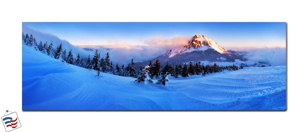 Alpine Majesty - A Snowy Mountain Sunrise