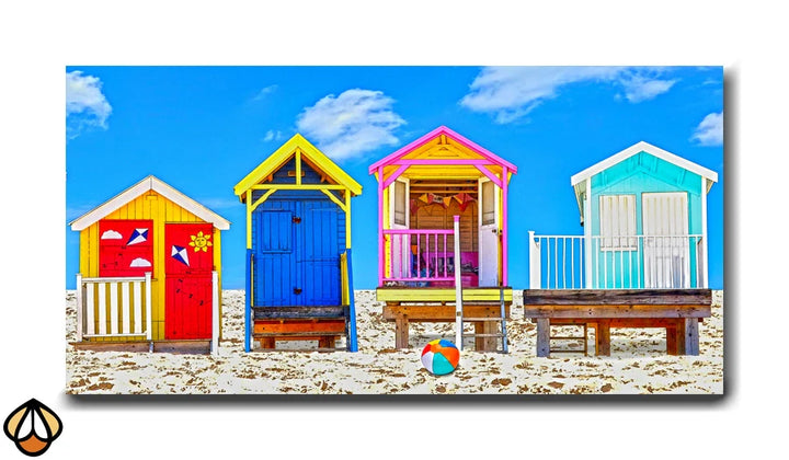 Vibrant Beach Huts - Premium Wall Art