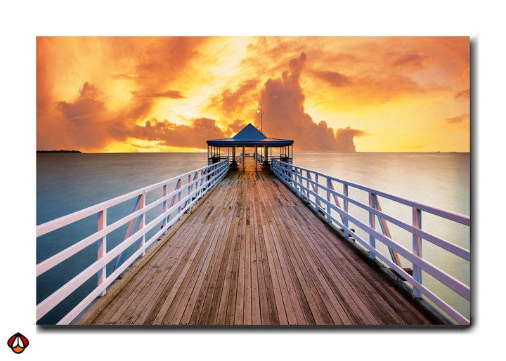 Golden Pier Sunset - Premium Wall Art