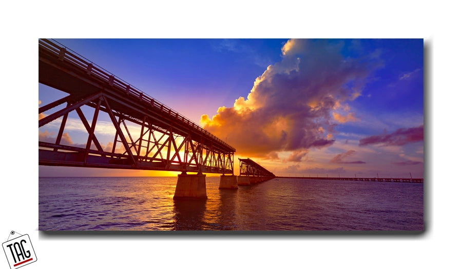 Sunset Over the Bridge - Premium Wall Art