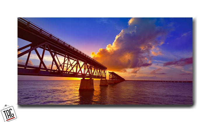 Sunset Over the Bridge - Premium Wall Art