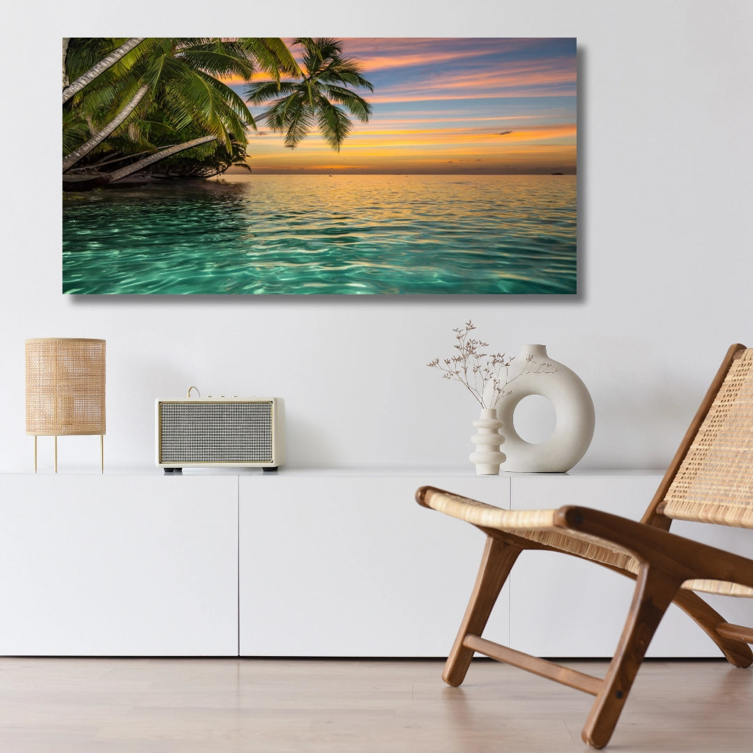 Tropical Sunset - Tranquil Beach Escape Wall Art