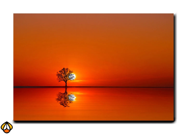 Serene Sunset Reflection - Premium Wall Art