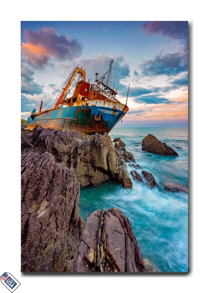 Abandoned Majesty - Shipwreck at Sunset
