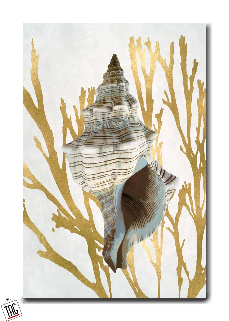 Golden Conch Harmony - Coastal Treasures