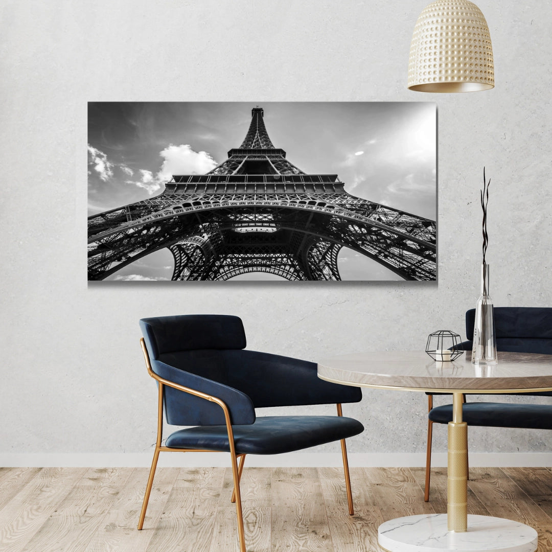 Eiffel Tower in Black and White – A Monumental Perspective