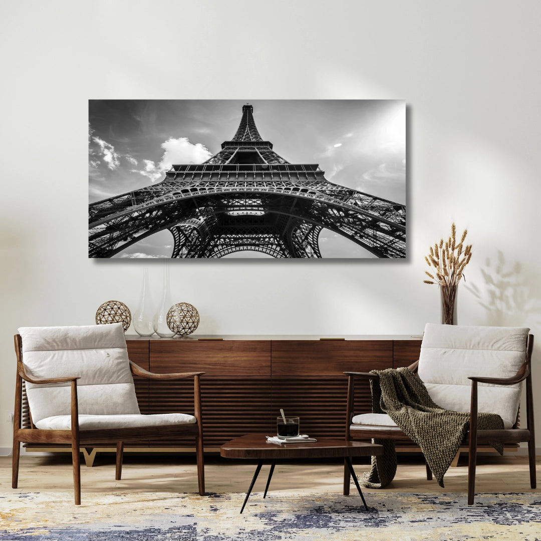 Eiffel Tower in Black and White – A Monumental Perspective