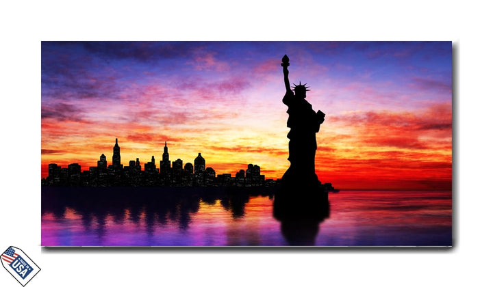 Statue of Liberty and NYC Skyline – A Symbol of Freedom