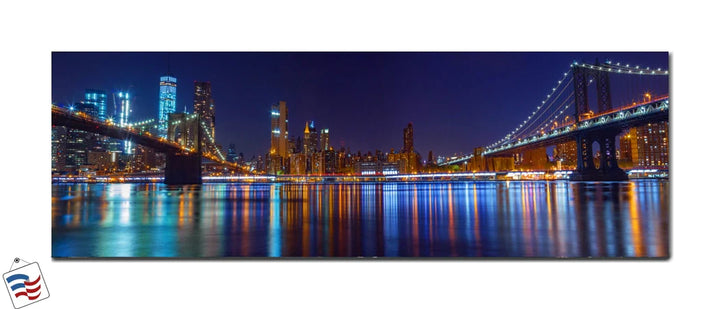 Reflections of Manhattan - Brooklyn and Manhattan Bridges at Night