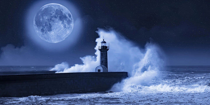 Lunar Tides - Lighthouse Under the Moonlight