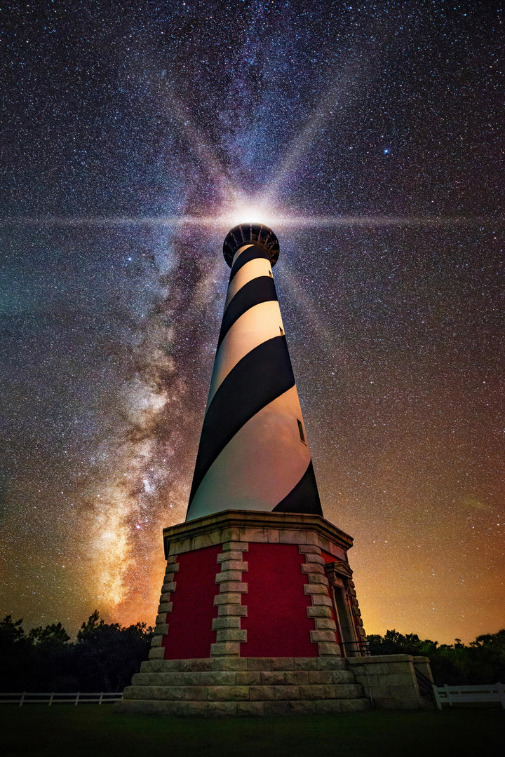 Beacon of the Stars - Lighthouse Under the Milky Way
