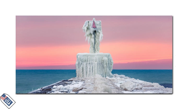 Frozen Serenity - Lighthouse in Winter's Embrace