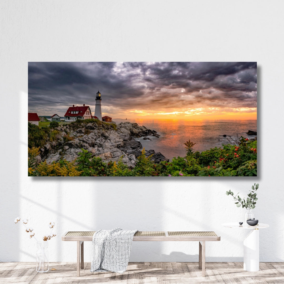 Guiding Light at Dawn - Coastal Lighthouse Serenity