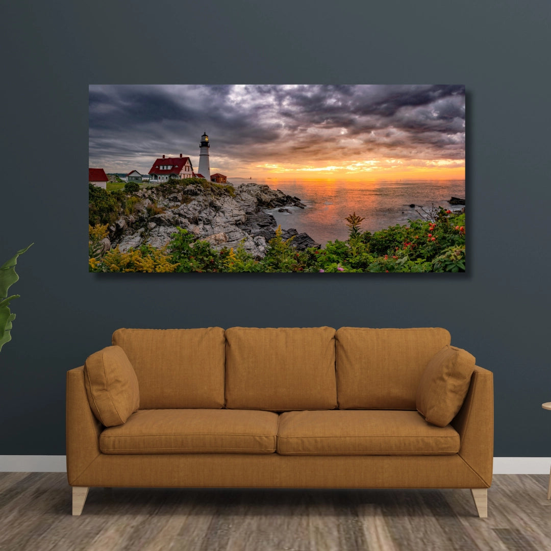 Guiding Light at Dawn - Coastal Lighthouse Serenity