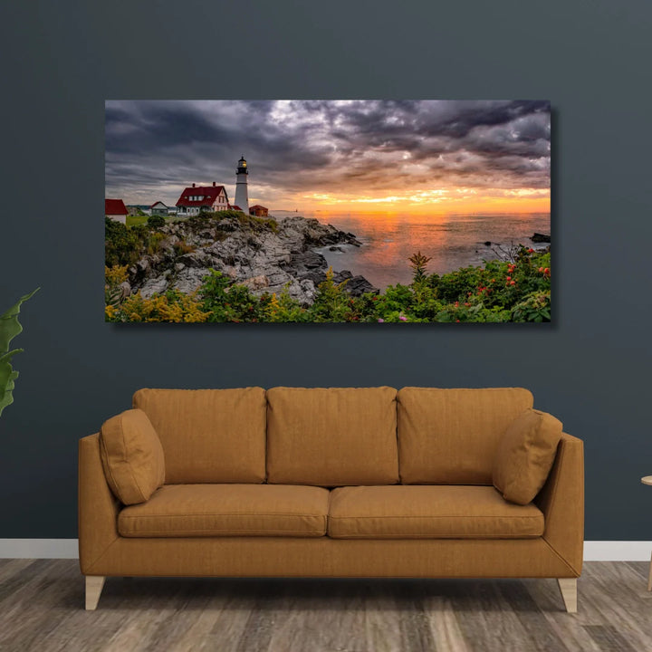 Guiding Light at Dawn - Coastal Lighthouse Serenity