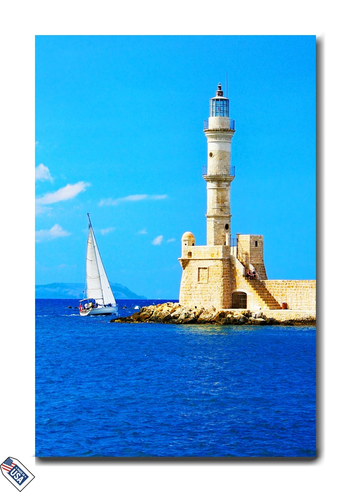 Coastal Charm - Lighthouse & Sailboat Serenity