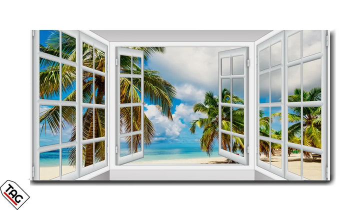 Palm Paradise - A Window to Tranquility