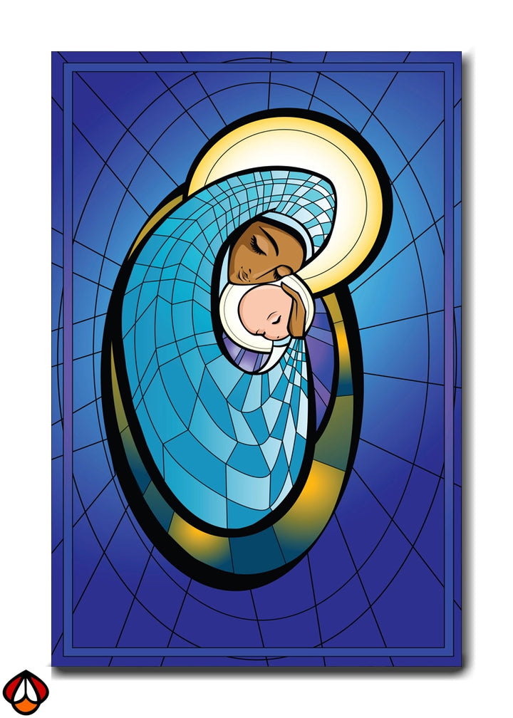 Mother and Child in Grace – Stained Glass Serenity