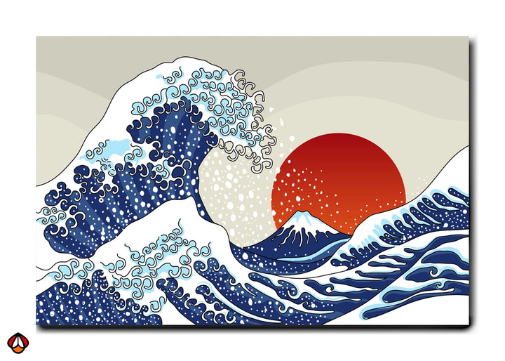 The Crimson Sun Wave - Premium Wall Art