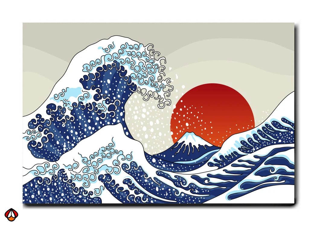 The Crimson Sun Wave - Premium Wall Art