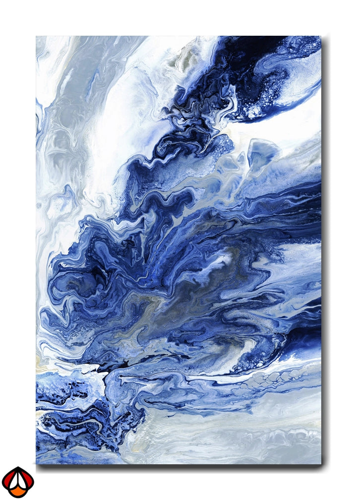 Indigo Swirl - Abstract Wall Art