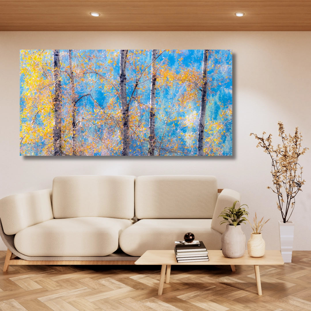 Golden Tranquility - Autumn Birch Glow