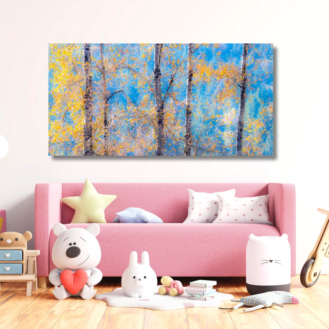 Golden Tranquility - Autumn Birch Glow