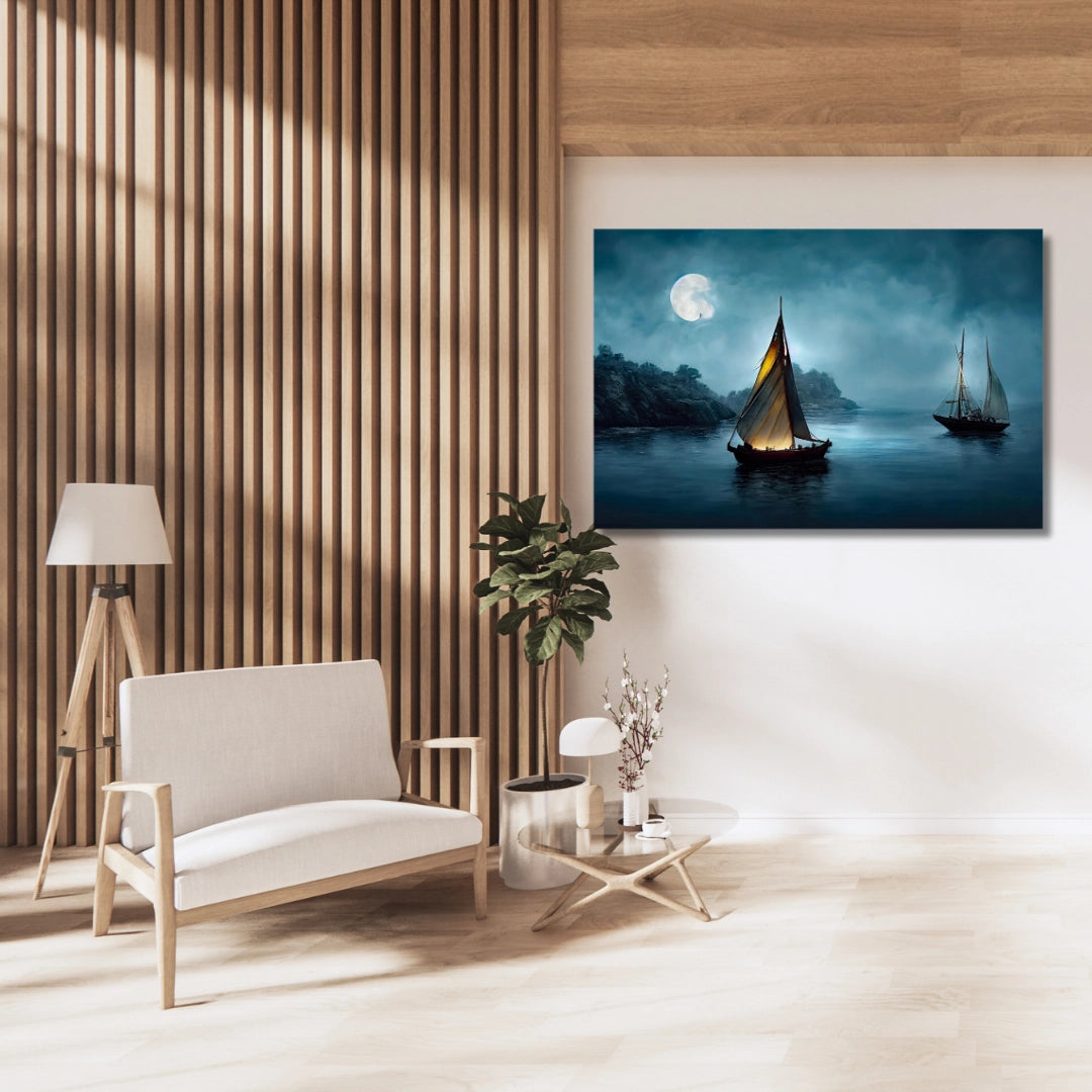 Moonlit Voyage - Serenity at Sea