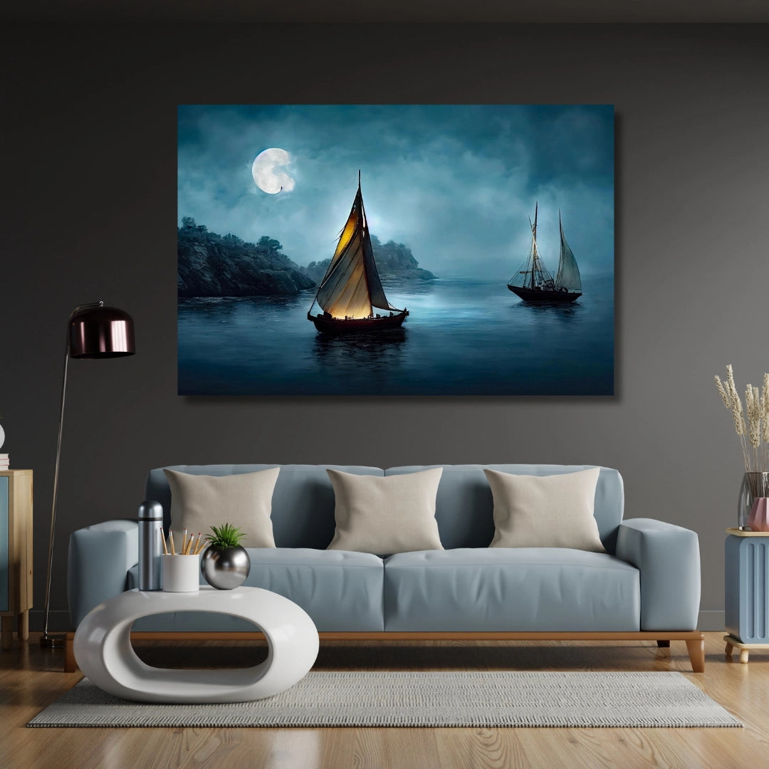 Moonlit Voyage - Serenity at Sea