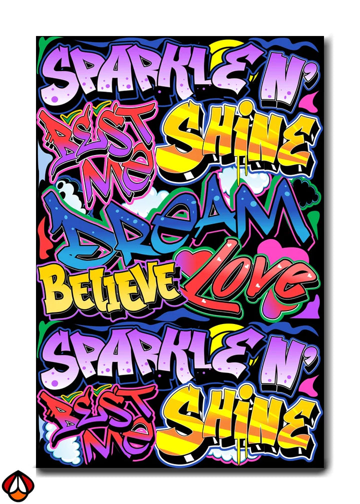 Inspire & Shine - Vibrant Graffiti Art