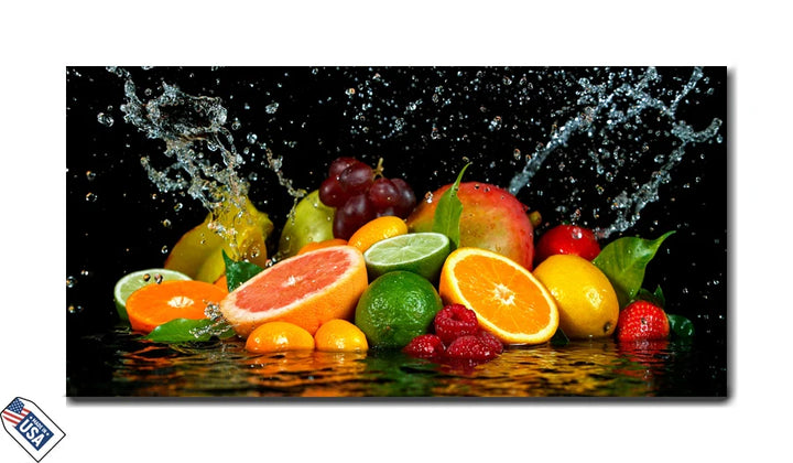 Vibrant Splash - Fresh Fruits in Motion