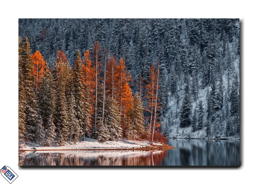 Frosted Ember Forest - Premium Wall Art