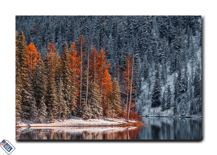 Frosted Ember Forest - Premium Wall Art
