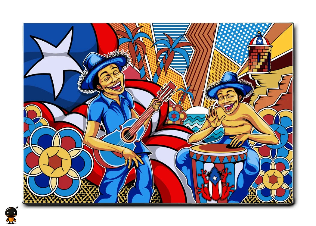 Rhythms of Puerto Rico - Vibrant Cultural Wall Art
