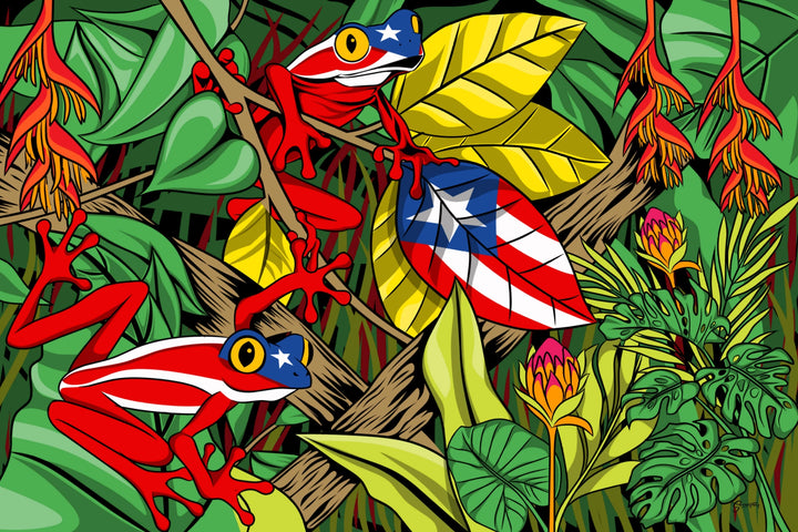Coquí Paradise - Puerto Rican Tropical Wall Art