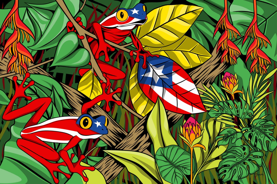Coquí Paradise - Puerto Rican Tropical Wall Art