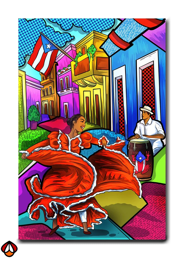 Vibrant Boricua Dance - Puerto Rican Wall Art