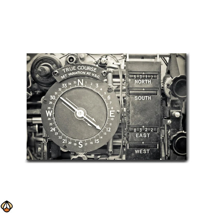 Vintage Aviation Instrument Panel - Timeless Wall Art