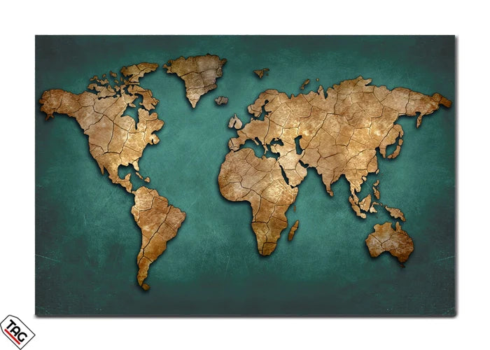 Vintage World Map - Rustic Wall Art