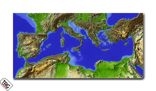 Mediterranean Topographic Map Wall Art – Artopia