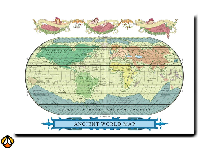 Ancient World Map - Vintage Wall Art