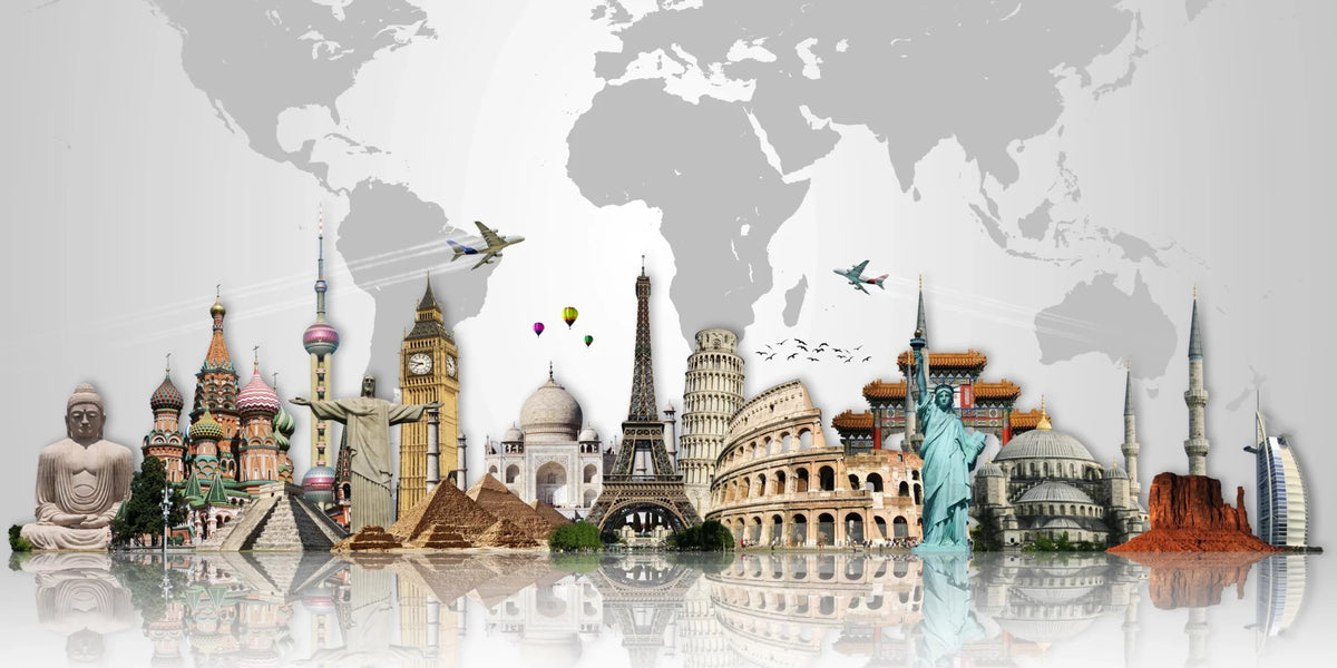 World Landmarks Map Wall Art – Artopia