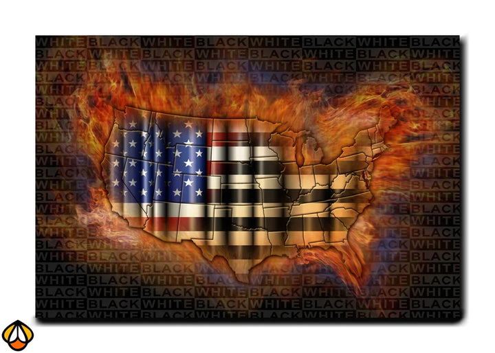 United States in Flames - Symbolic Wall Art