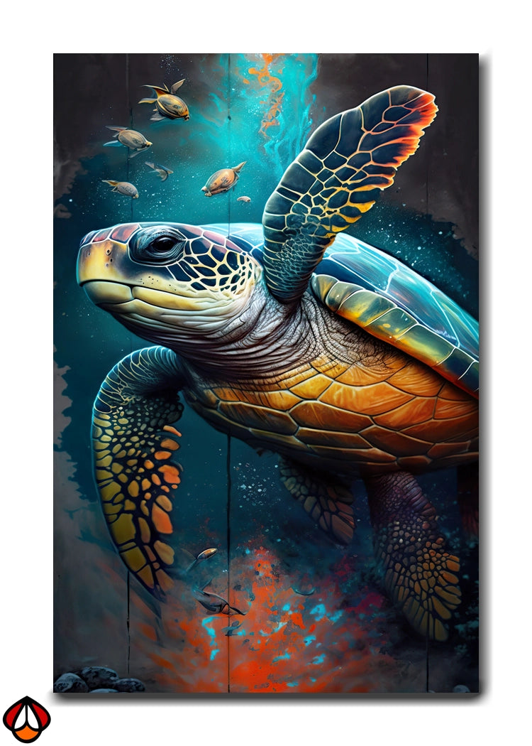 Majestic Sea Turtle - Underwater Wall Art